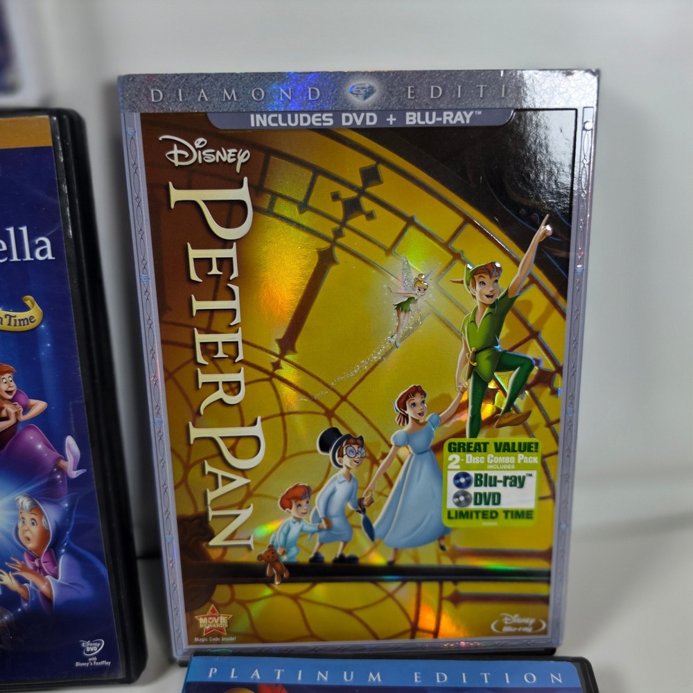 Disney Classics DVD Lot 12 Movies 10 Cases Cinderella Peter Pan Little Mermaid - Picture 6 of 11